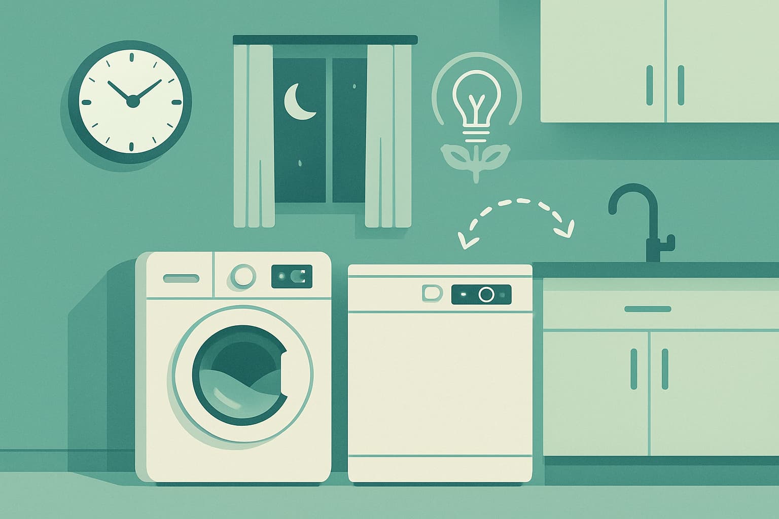 Reloj y electrodomésticos programados para consumir en horas valle