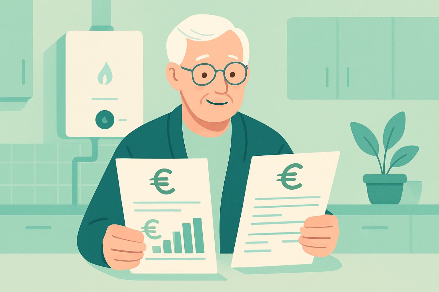 Comparación de dos facturas de gas, una TUR y otra de mercado libre